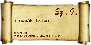 Szedmák Ixion névjegykártya